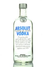 Absolut vodka isolated on white background